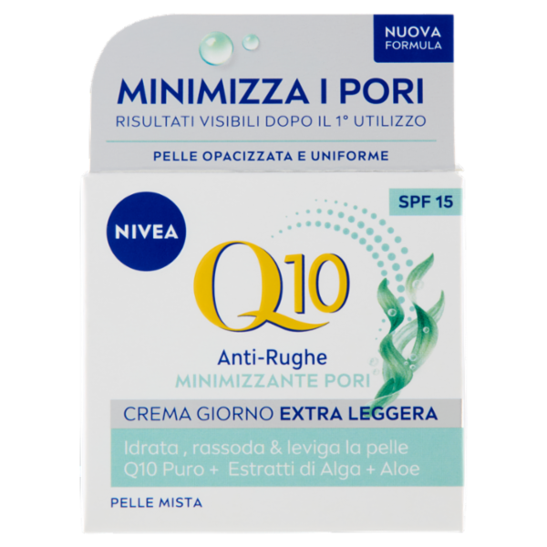 Nivea Q10 Anti-Rughe Minimizzante Pori Crema Giorno Extra Leggera SPF 15 Pelle Mista 50 ml