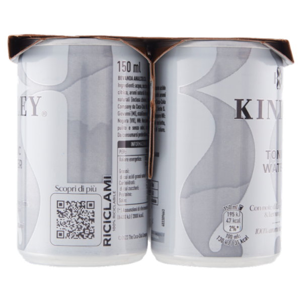 KINLEY Tonic Water 6 x 150 ml Mini Can