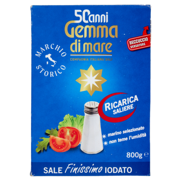 Gemma di mare Ricarica Saliere Sale Finissimo Iodato 800 g