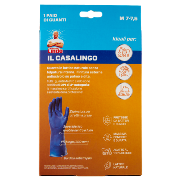 Mastro Lindo il Casalingo Guanti M 7-7,5 1 Paio