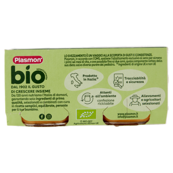 Plasmon semplicemente bio manzo con carote 2 x 80 g