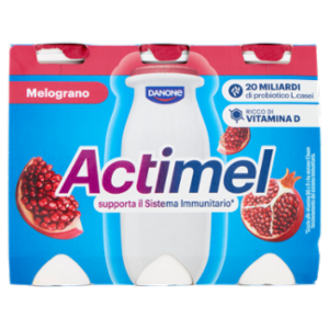 ACTIMEL, Yogurt Da Bere Con Vit B6 e D Per Il Sistema Immunitario, Gusto Melograno, 6X100G