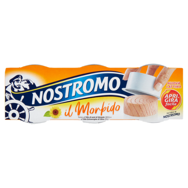 Nostromo il Morbido Tonno all'Olio di semi di Girasole e all'Olio Extravergine di Oliva 3 x 65 g