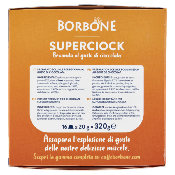 Borbone Superciock Compatibili con Nescafé* Dolce Gusto* 16 Capsule 16 x 20 g