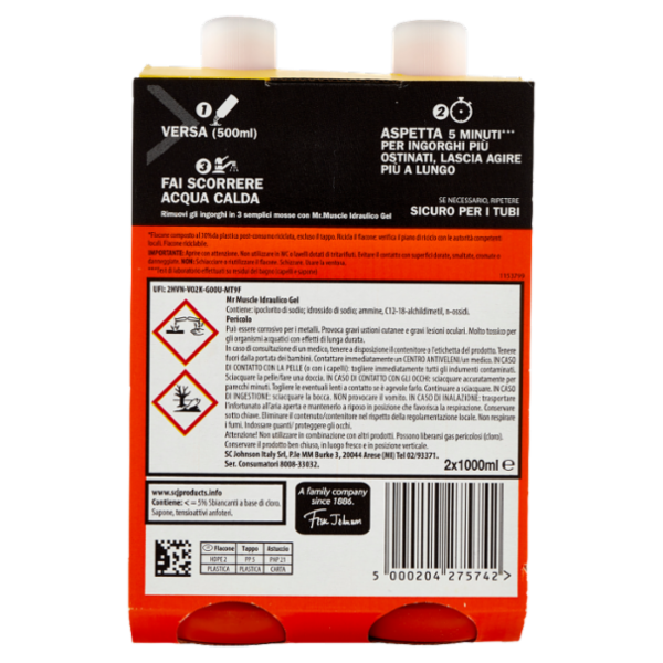 Mr Muscle Idraulico Gel Bipacco Cartone 2x1L