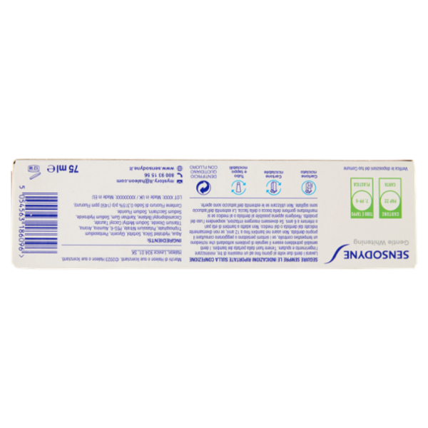Sensodyne Gentle Whitening Dentifricio Per Denti Sensibili, per Denti Forti E Gengive Sane, 75 ml