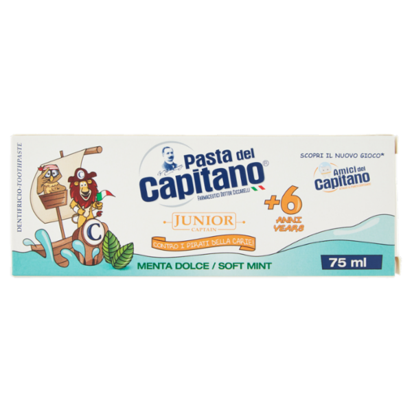 Pasta del Capitano Junior Captain +6 Anni Menta Dolce 75 ml