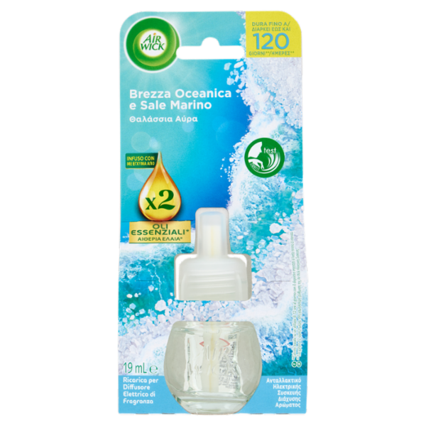 Air Wick Profumatore per Ambienti Brezza Oceanica e Sale Marino Ricarica 19 mL