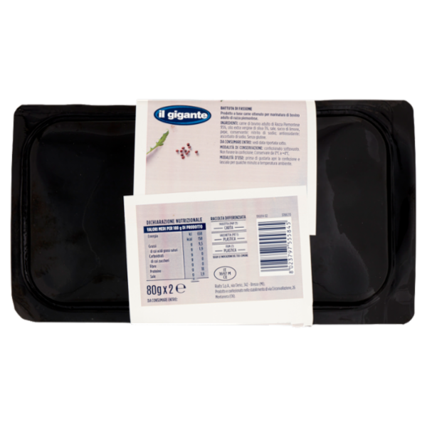 IL GIGANTE Battuta di Piemontese Fassone 2 x 80 g