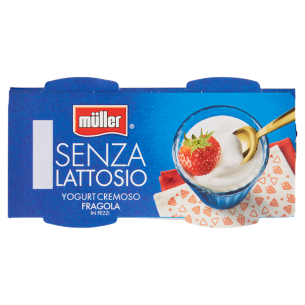 müller Senza Lattosio Yogurt Cremoso Fragola in Pezzi 2 x 125 g