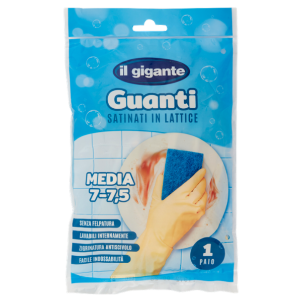 IL GIGANTE Guanti Satinati in Lattice Media 7-7,5 1 Paio