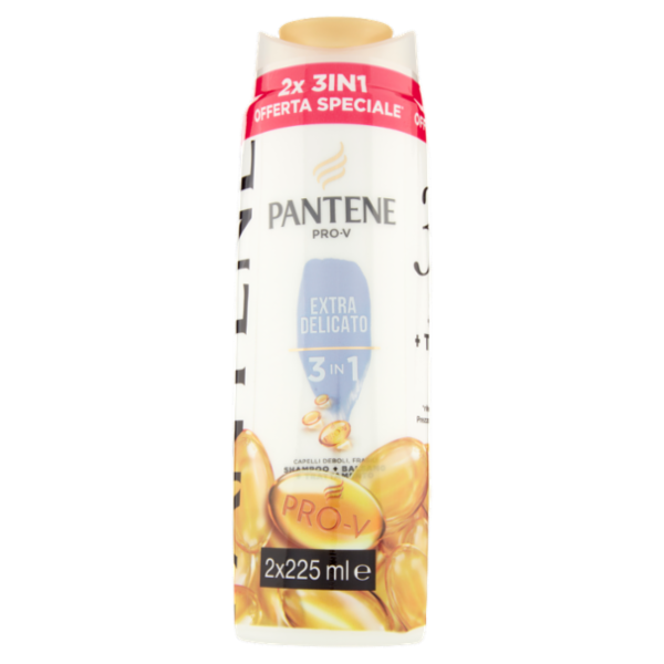 Pantene Pro-V 3in1 Shampoo+Balsamo+Trattamento Extra Delicato 2x225 ml