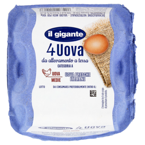 IL GIGANTE 4 Uova da allevamento a terra Uova Medie