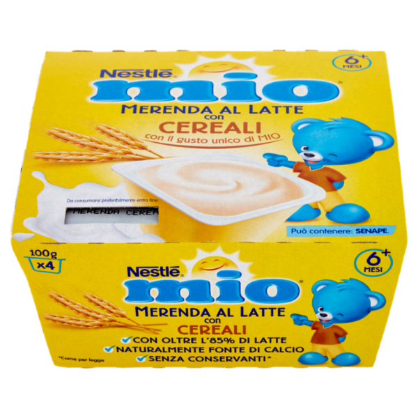 NESTLÉ MIO Merenda al Latte Cereali 4 vasetti da 100 g
