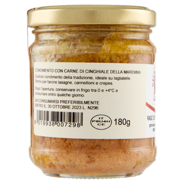 Vecchia Maremma Ragù con Carne di Cinghiale senza pomodoro 180 g