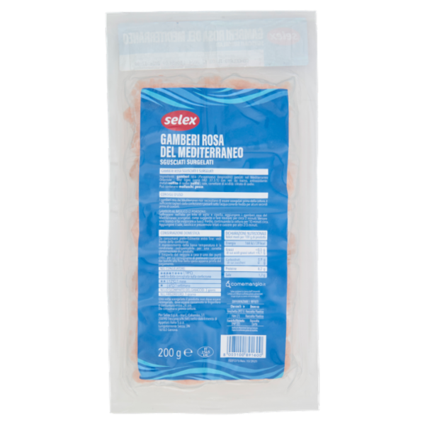 Selex Gamberi Rosa del Mediterraneo Sgusciati Surgelati 200 g