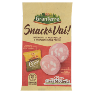 Casa Modena Snack & Vai! Dischetti Di Mortadella e Tarallini Gran Pavesi 50 g