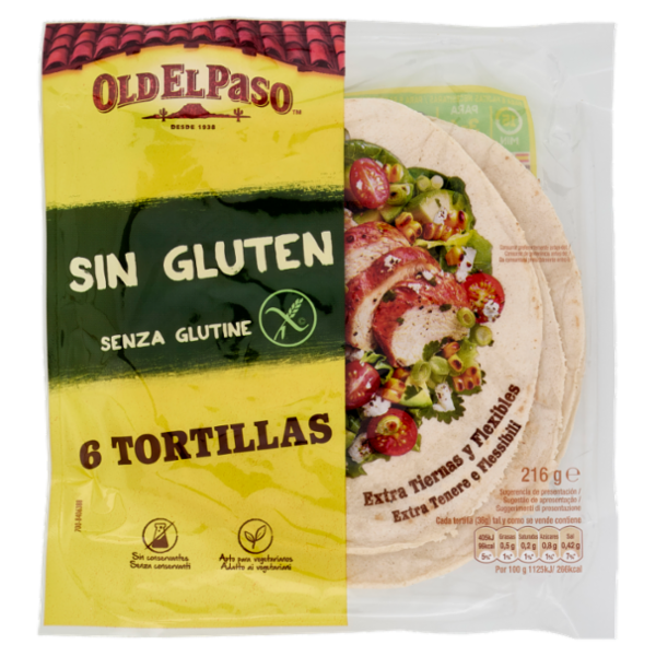 Old El Paso Senza Glutine 6 Tortillas 6 x 36 g