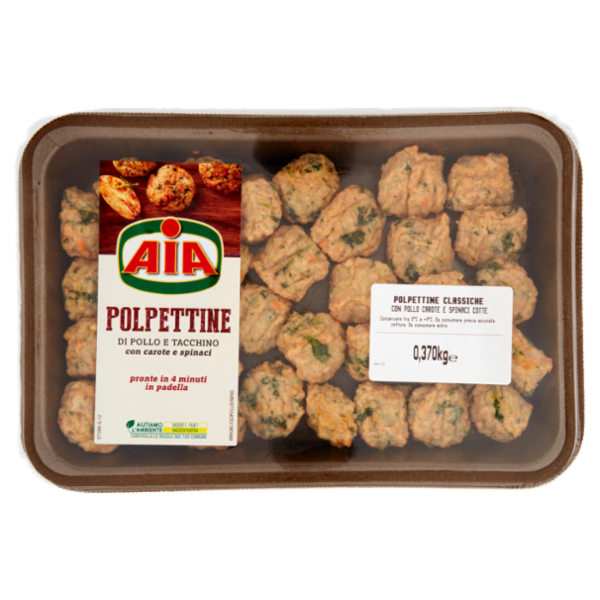 Aia Polpettine di Pollo e Tacchino con carote e spinaci 0,370 kg