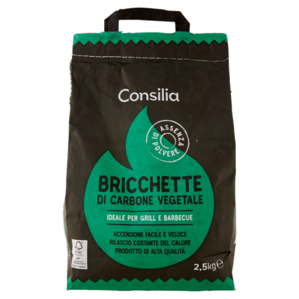 Consilia Bricchette di Carbone Vegetale 2,5 kg