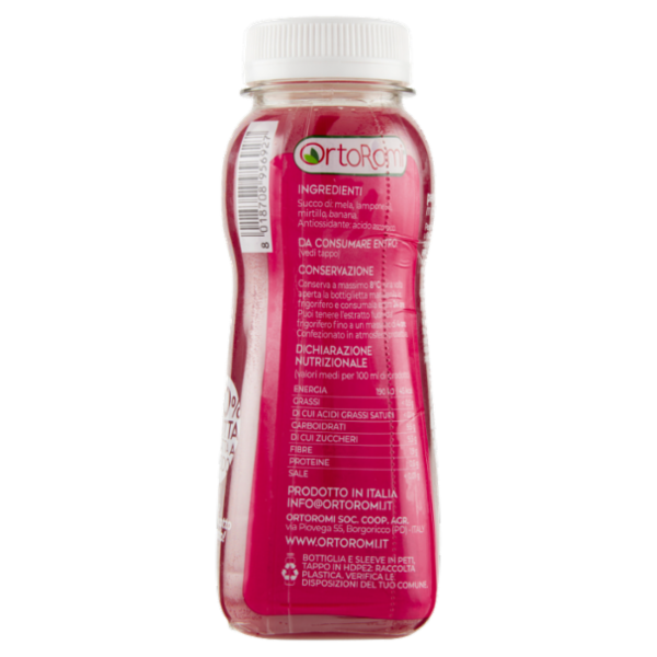 OrtoRomi Estratto di Frutti Rossi lampone, mirtillo, banana e mela 250 ml