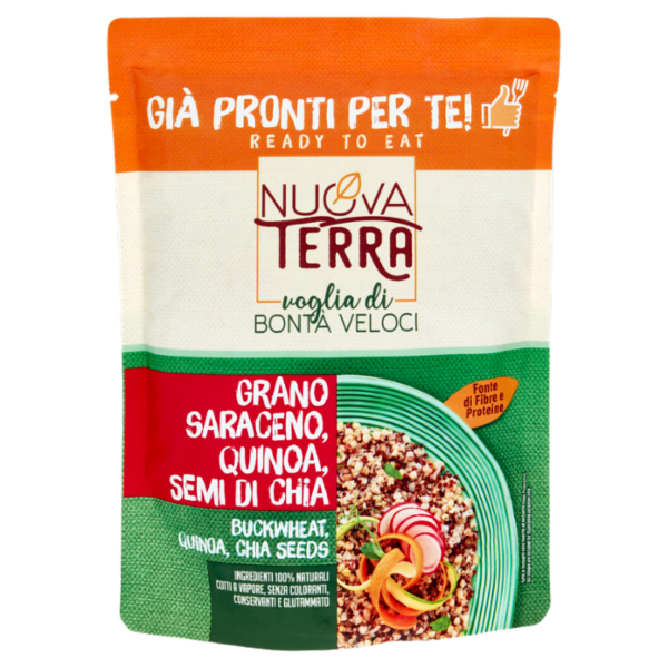 Nuova Terra Già Pronti per Te! Grano Saraceno, Quinoa, Semi di Chia 250 g