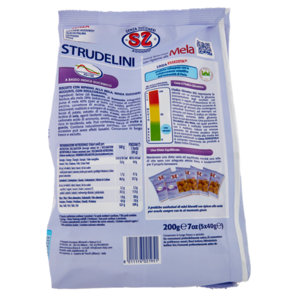 SZ Strudelini mini biscotti con ripieno alla Mela 5 x 40 g