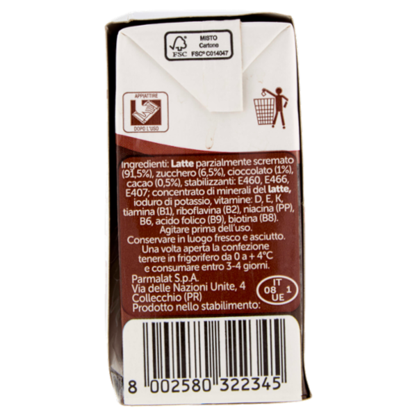 parmalat Latte con cioccolato per i ragazzi che crescono Disney Jr. 3 x 200 ml