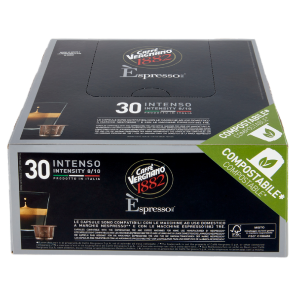 Caffè Vergnano 1882 Èspresso1882 Intenso Compostabile** Capsule Compatibili Nespresso* 30 x 5 g