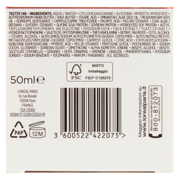 L'Oréal Paris Revitalift Giorno Trattamento giorno Idratante Multi-lift Anti-rughe, 50 ml