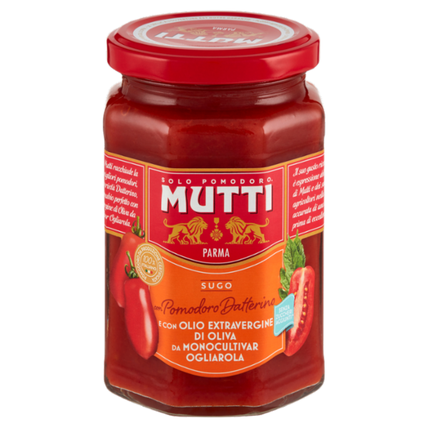 Mutti Sugo con Pomodoro Datterino e con Olio Extravergine di Oliva da Moonocultivar Ogliarola 280 g