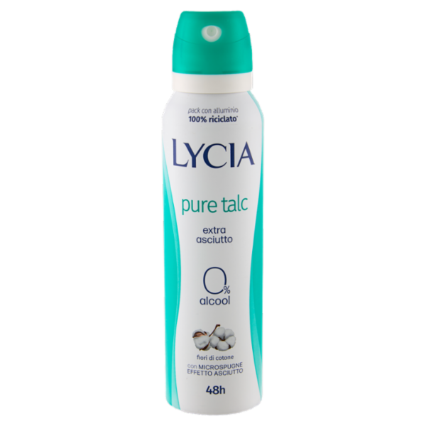 Lycia pure talc fiori di cotone deo spray 150 ml