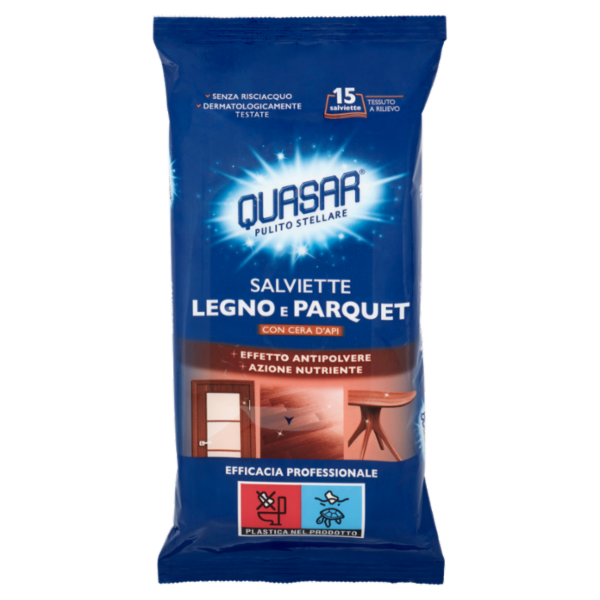 Quasar Salviette Legno e Parquet 15 pz