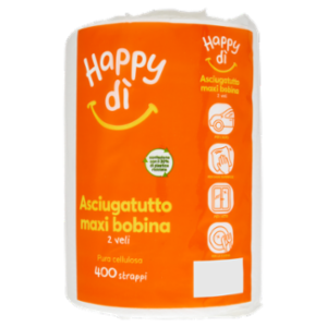 Happy Dì Asciugatutto 2 Veli Bobina 400 Strappi