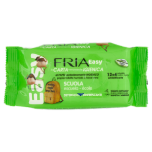 Fria Easy La Carta Veramente Igienica Scuola Salviette Umidificate Detergenti e Rinfrescanti 12+4 Pz