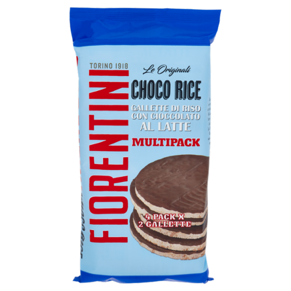 Fiorentini le Originali Choco Rice Gallette di Riso con Cioccolato al Latte Multipack 4 Pack 136 g
