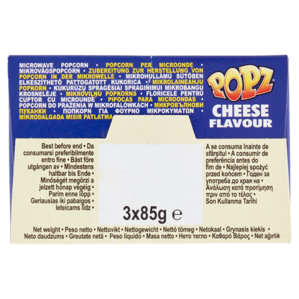 Popz the Microwave Popcorn Gusto Formaggio 3 x 85 g