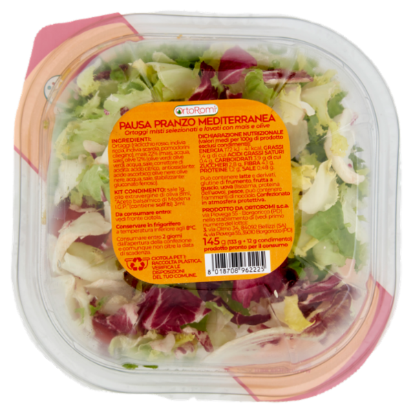 OrtoRomi Pausa Pranzo Mediterranea con mais e olive 145 g