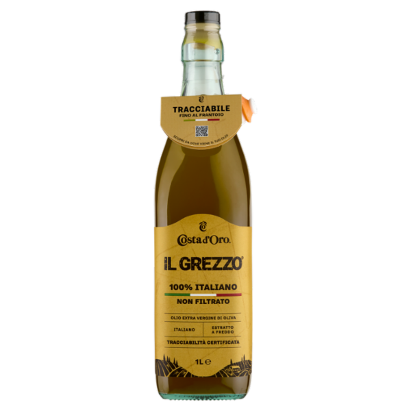 Costa d'Oro il Grezzo 100% Italiano Non Filtrato Olio Extra Vergine di Oliva 1 L