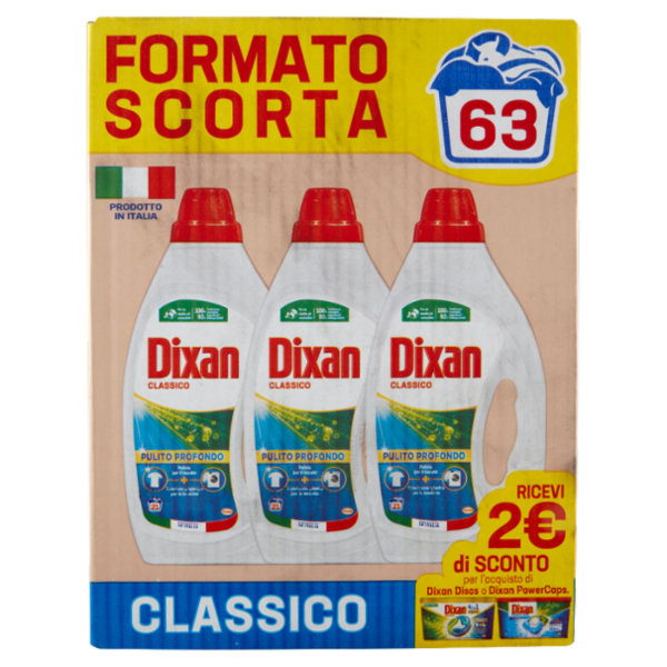 DIXAN Liquido Classico 3x21=63 Lavaggi 3 x 945 ml
