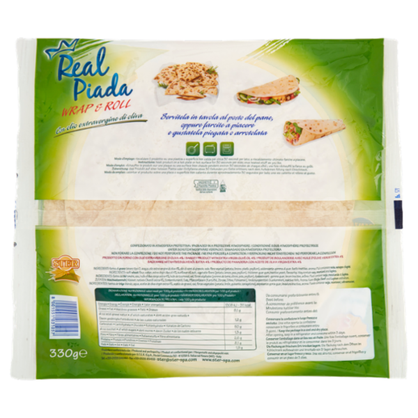 Ster Real Piada Wrap & Roll con Olio Extravergine d'Oliva 3 piade 330 g