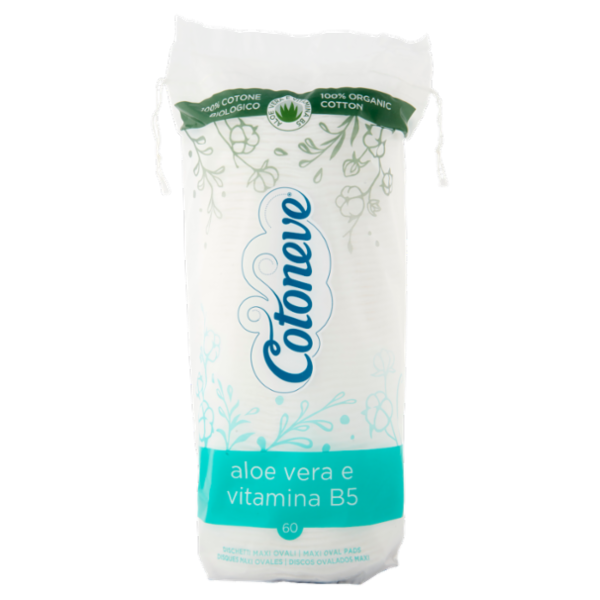 Cotoneve aloe vera e vitamina B5 Dischetti Maxi Ovali 60 pz