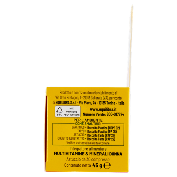 equilibra Multivitamine & Minerali Donna 30 Compresse 45 g