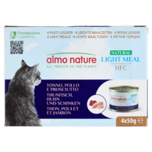 Almo Nature Natural Light Meal HFC Tonno, Pollo e Prosciutto 4 x 50 g