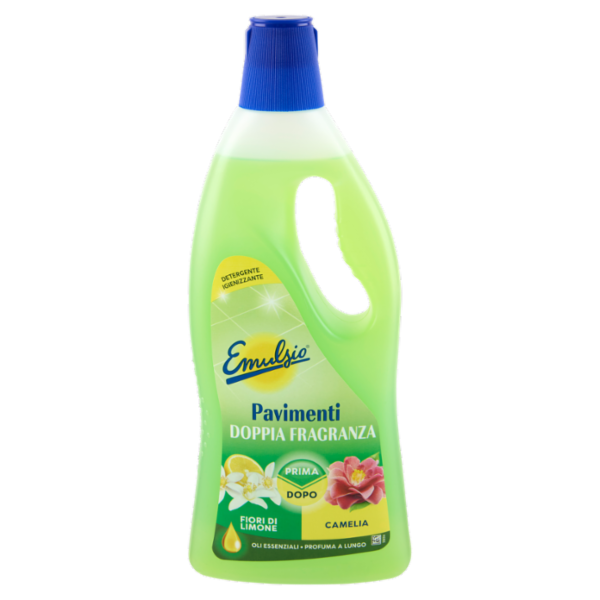Emulsio Detergente Igienizzante Pavimenti Doppia Fragranza Fiori di Limone Camelia 750 ml