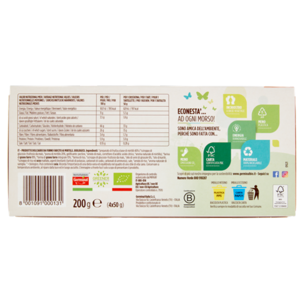 Germinal Bio Crostatina Mirtillo farro 4 x 50 g