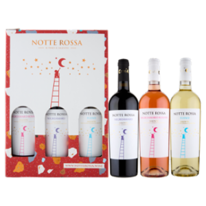 Notte Rossa Fiano Salento IGP + Negroamaro Rosato Salento IGP + Negroamaro Salento IGP 3 x 0,75 L