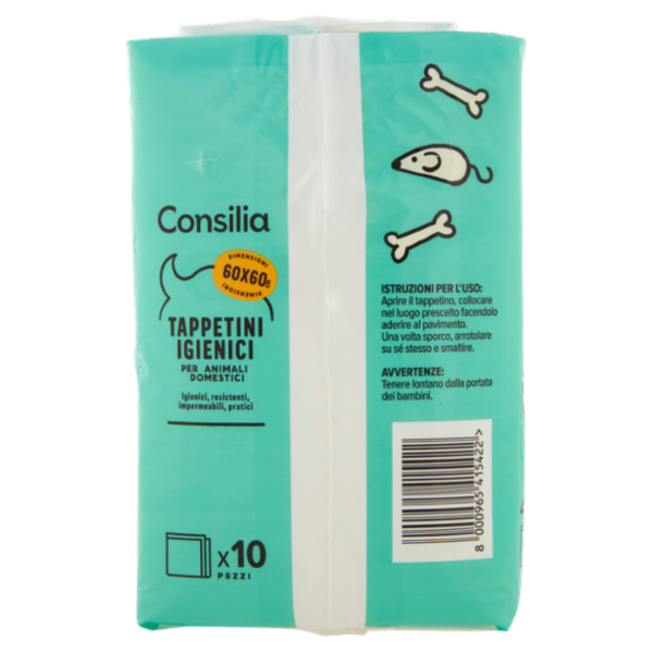 Consilia Tappetini Antiodore per Animali 60X60 cm 10 pezzi