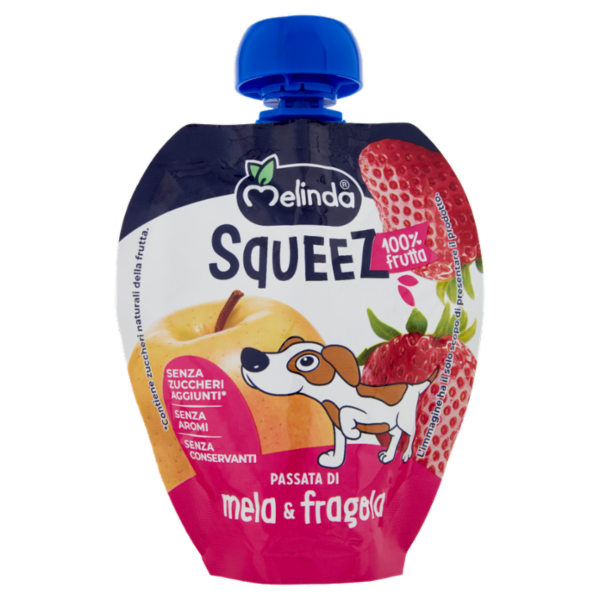 Melinda Squeez 100 % frutta Passata di mela & fragola 90 g