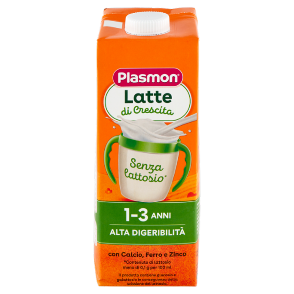 Plasmon Latte di Crescita Senza lattosio* Alta Digeribilità 1-3 Anni 1 L